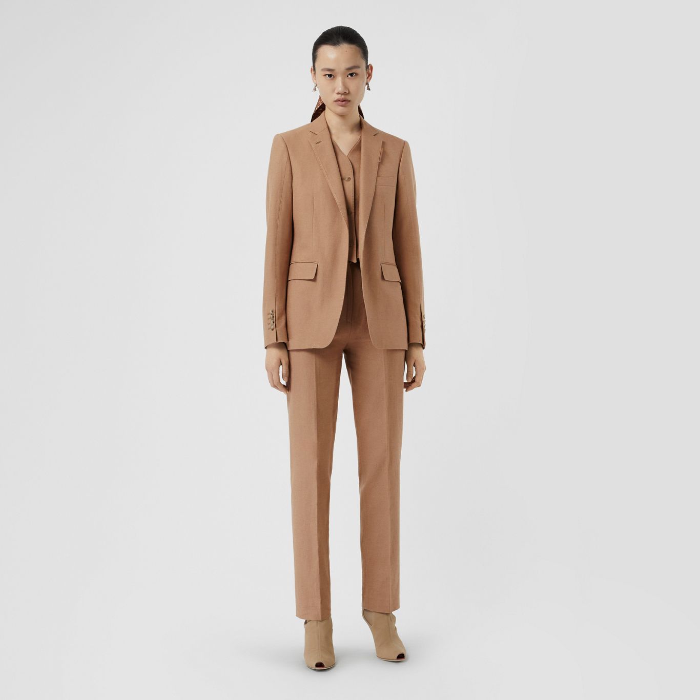 Vest Detail Cotton Linen Tailored Jacket